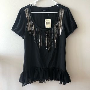 Guess jet black tee size M